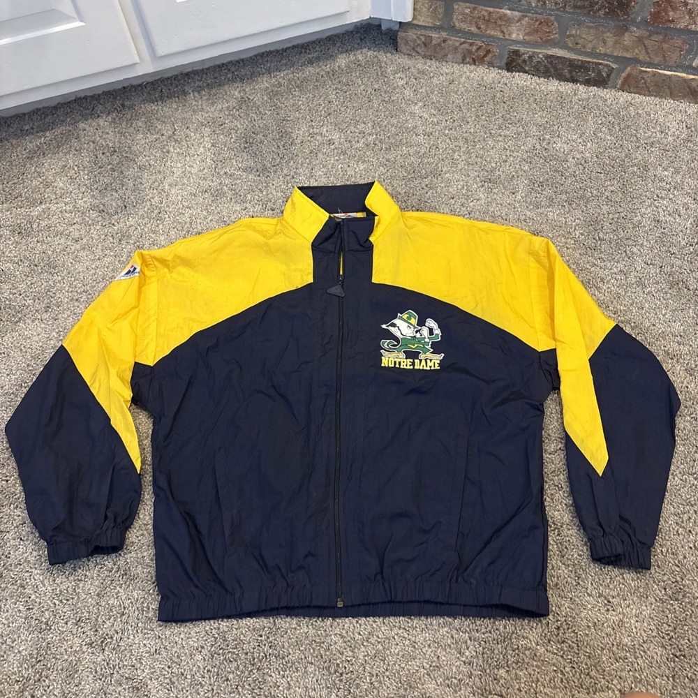 Vintage Apex One Notre Dame Full zip up jacket Size Medium M Windbreaker Rare